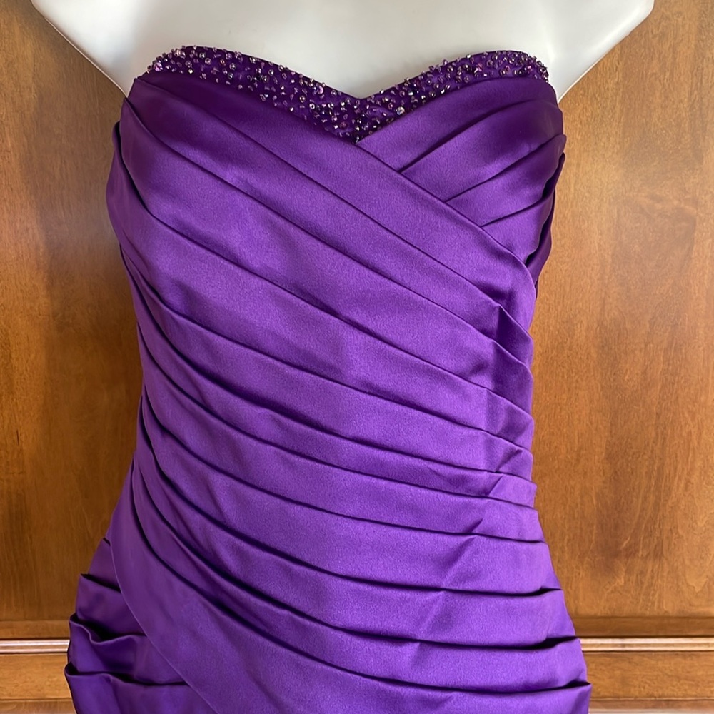 ALFRED ANGELO PURPLE SATIN BUSTIER + MINI SKIRT SIZE 8 EXCELLENT CONDITION!